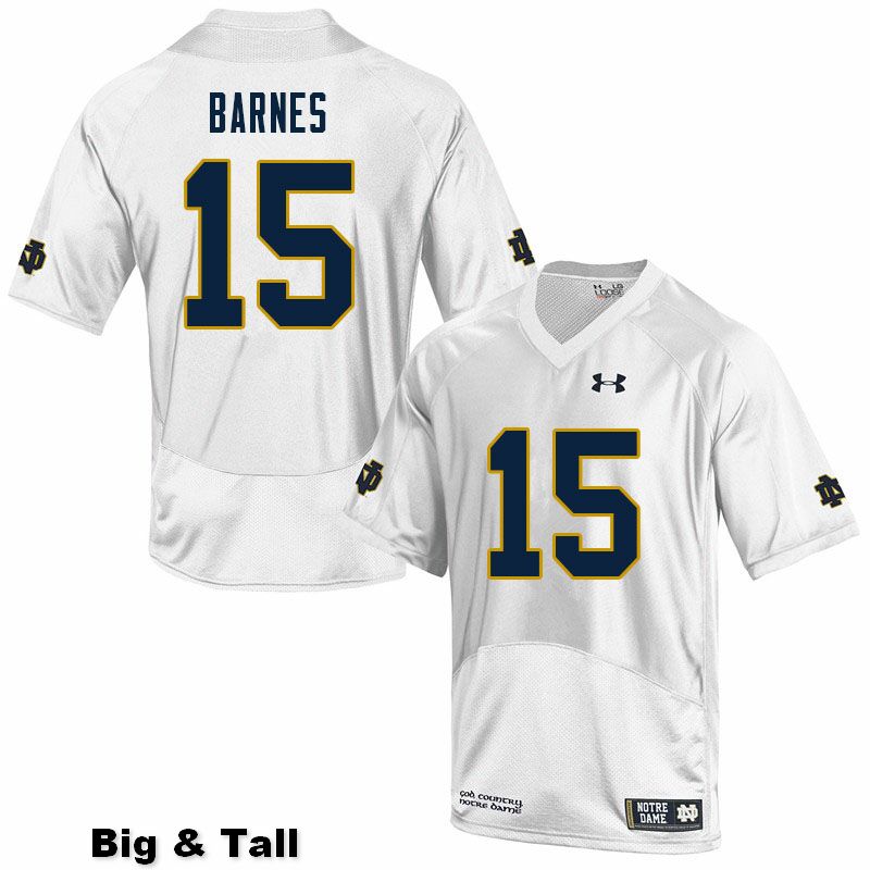 Men's NCAA Notre Dame Fighting Irish #15 Ryan Barnes Stitched College Under Armour Authentic White Big & Tall Football Jersey ZZ10T75PG